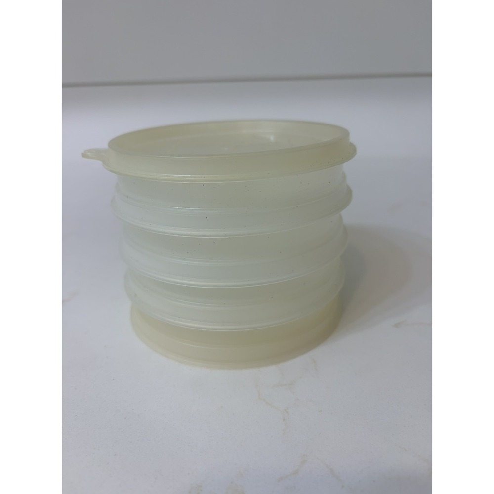 Vintage Tupperware Hamburger Patty 4" Keepers - SET OF 4
